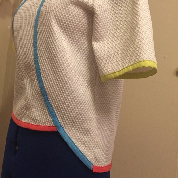 DO+BE white multicolored scoop neck blouse - Picture 2 of 8